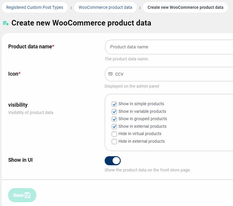 ACPTWooCommerce製品データの作成方法。
