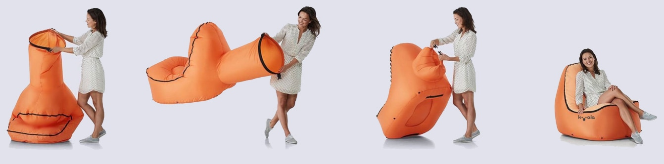 橙色考拉充氣椅