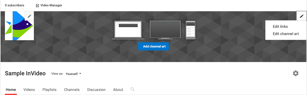YouTube-チャンネルアートワークを追加